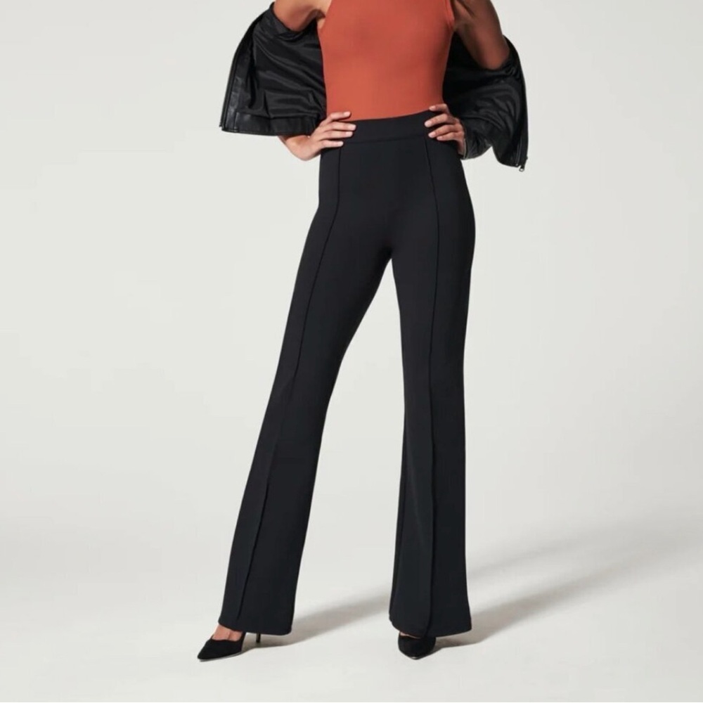 SPANX Ponte Flare Pants Hi-Rise Size Large Pull On Stretchy